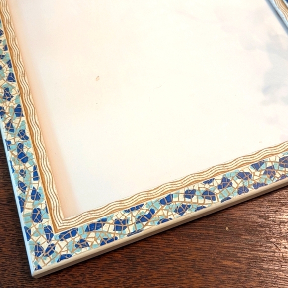 Vintage Custom Made Faux Mosaic Motif Picture/Artwork Frame w/Glass - Picture 5 of 12